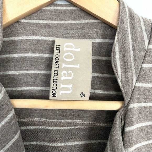 Anthropologie Taupe Cream Knit Striped Blazer Jacket Dolan Left Coast Sz M - Picture 10 of 13